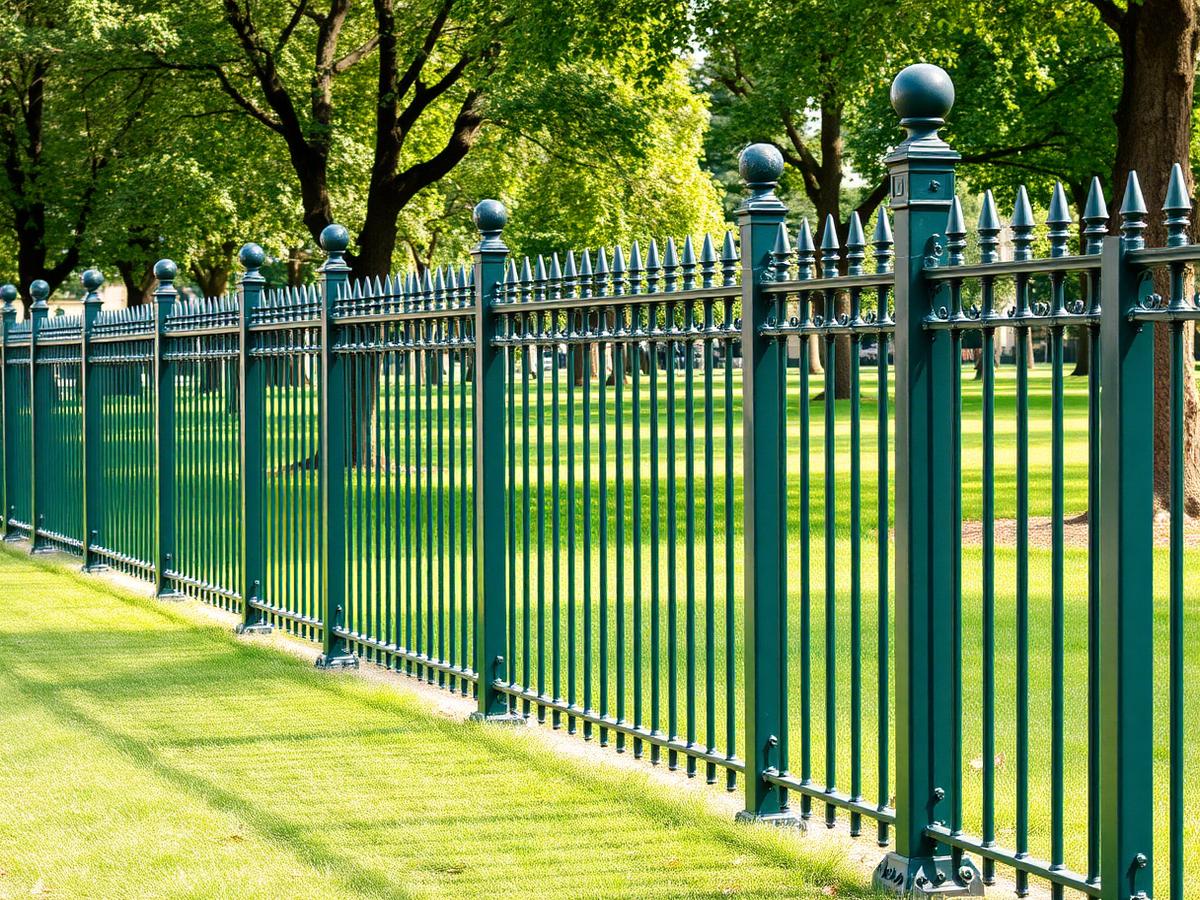 Gradil parque instalado em área verde